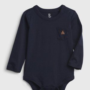 Baby Gap Classic Long-Sleeved Bodysuits (2x Bundle, Navy and Black)